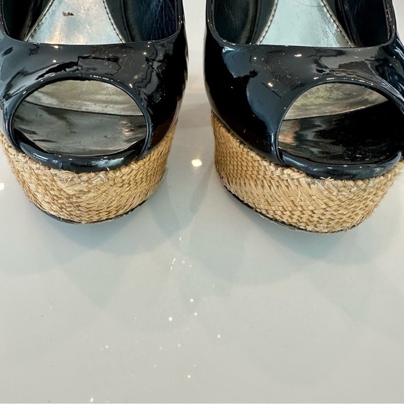 Gucci Black Patent Leather Platform Wedges - Picture 5 of 15